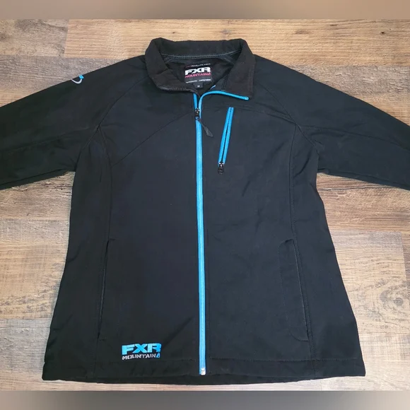 FXR Womens Black/Blue Mountain Soft Shell Jacket Breathable Size 10 - Picture 2 of 6